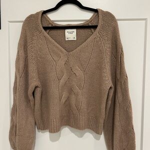 Abercrombie & Fitch Tan Cable Knit Sweater